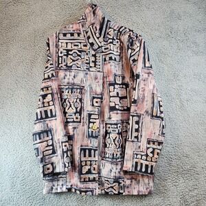 Blair Boutique Jacket Women's XL Multicolor Printed Long Sleeve Collared Pockets